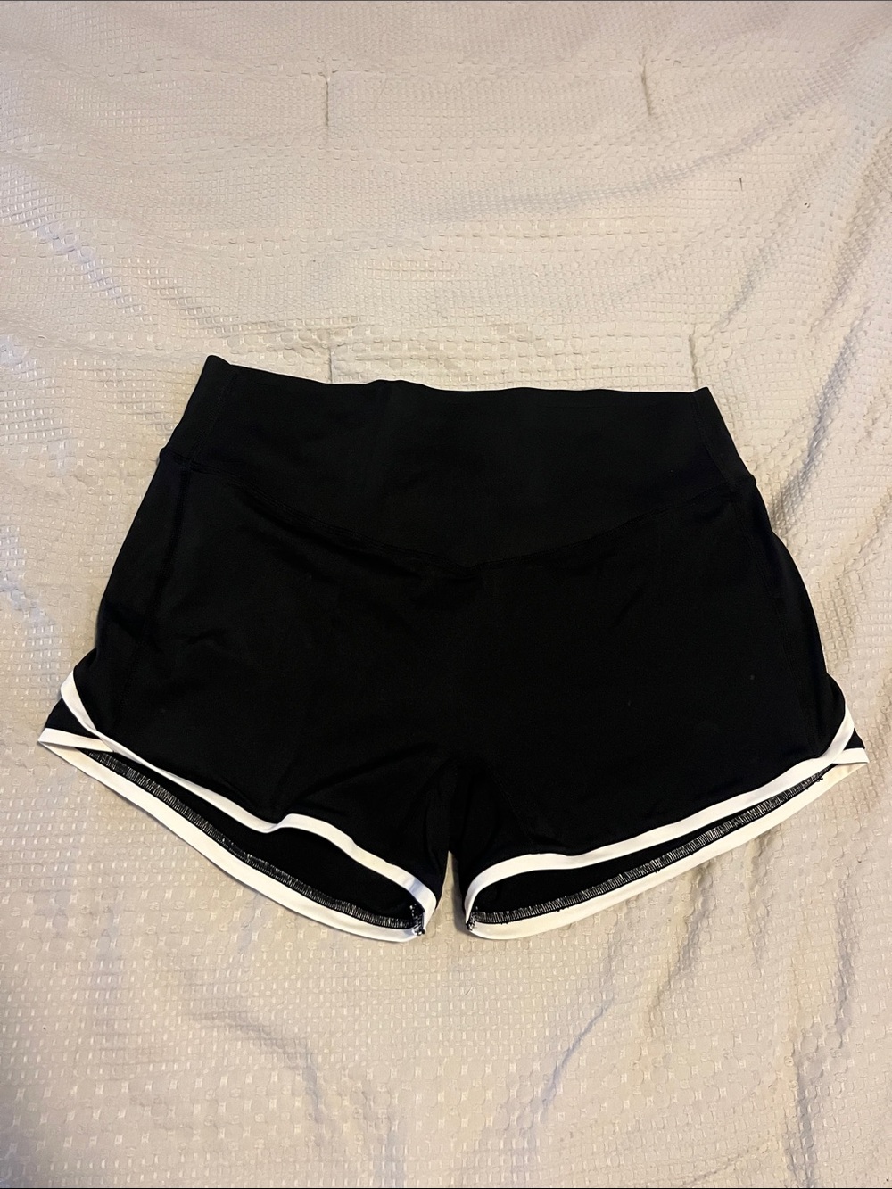HALARA Black Athletic Shorts with White Trim